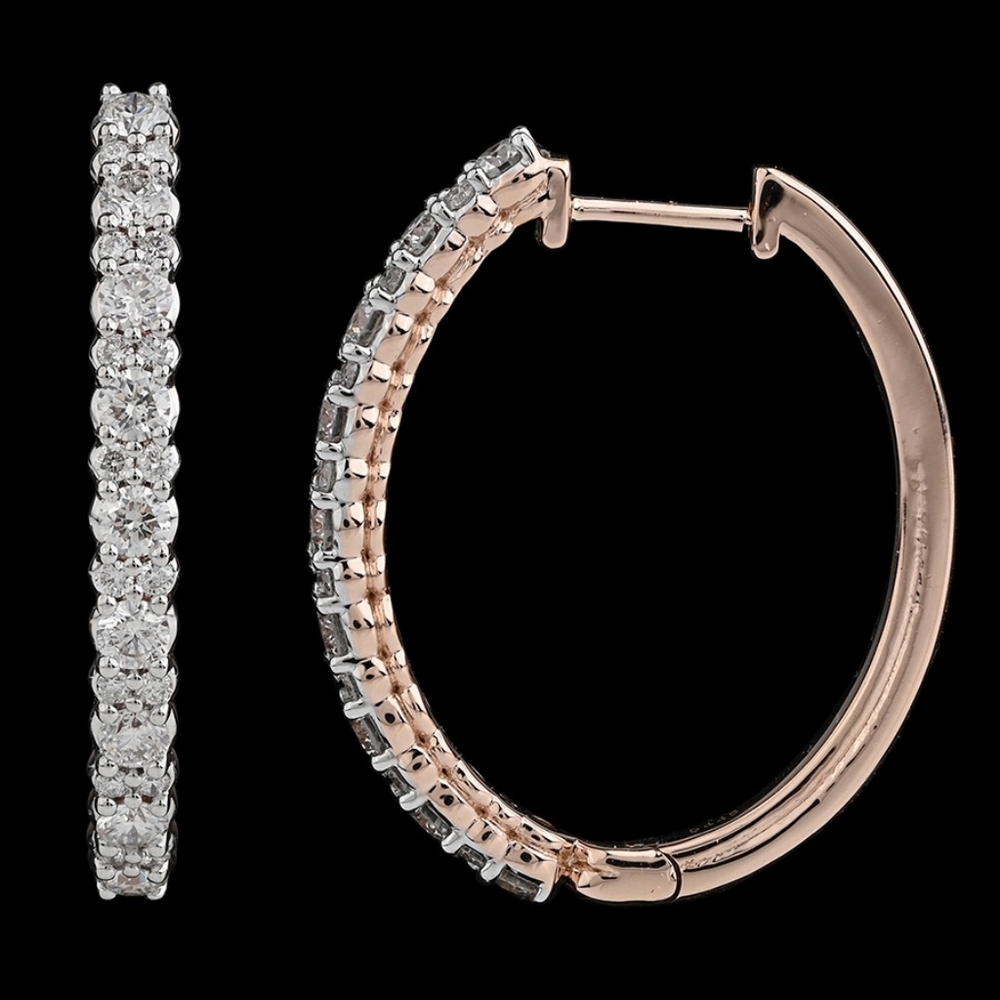 Round Lab Diamond Hoop